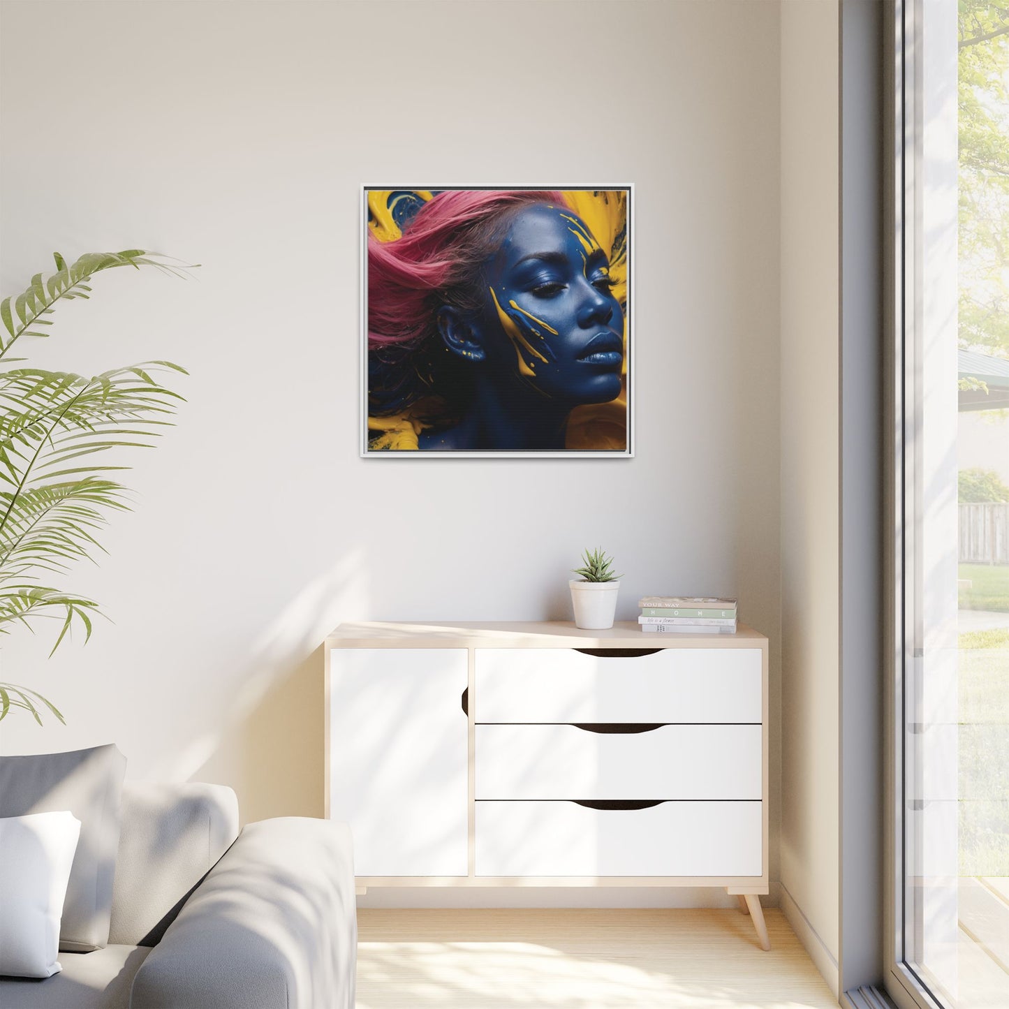 Vibrant Abstract Art Print - Multicolor Framed Canvas Wall Decor