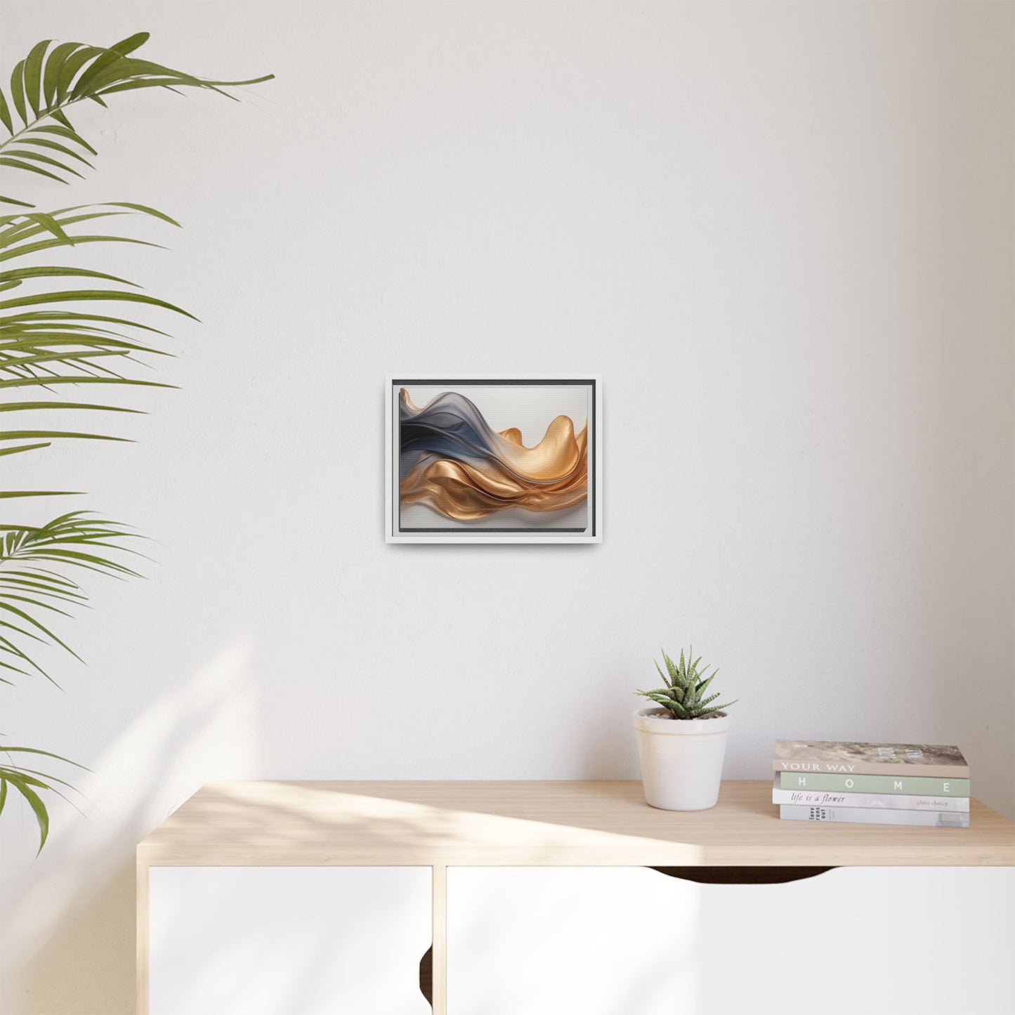 Abstract Matte Canvas Art Print - Framed Multi-color Wall Decor