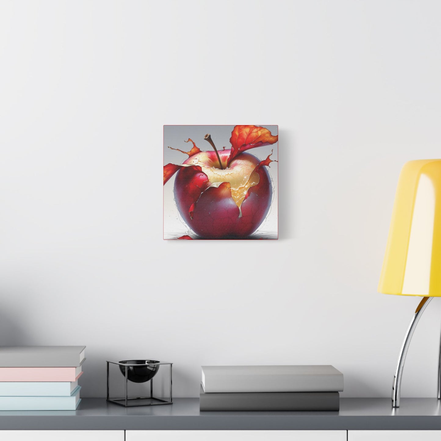 Cracked Red Apple Canvas Art – Vibrant Wall Decor for Modern Homes