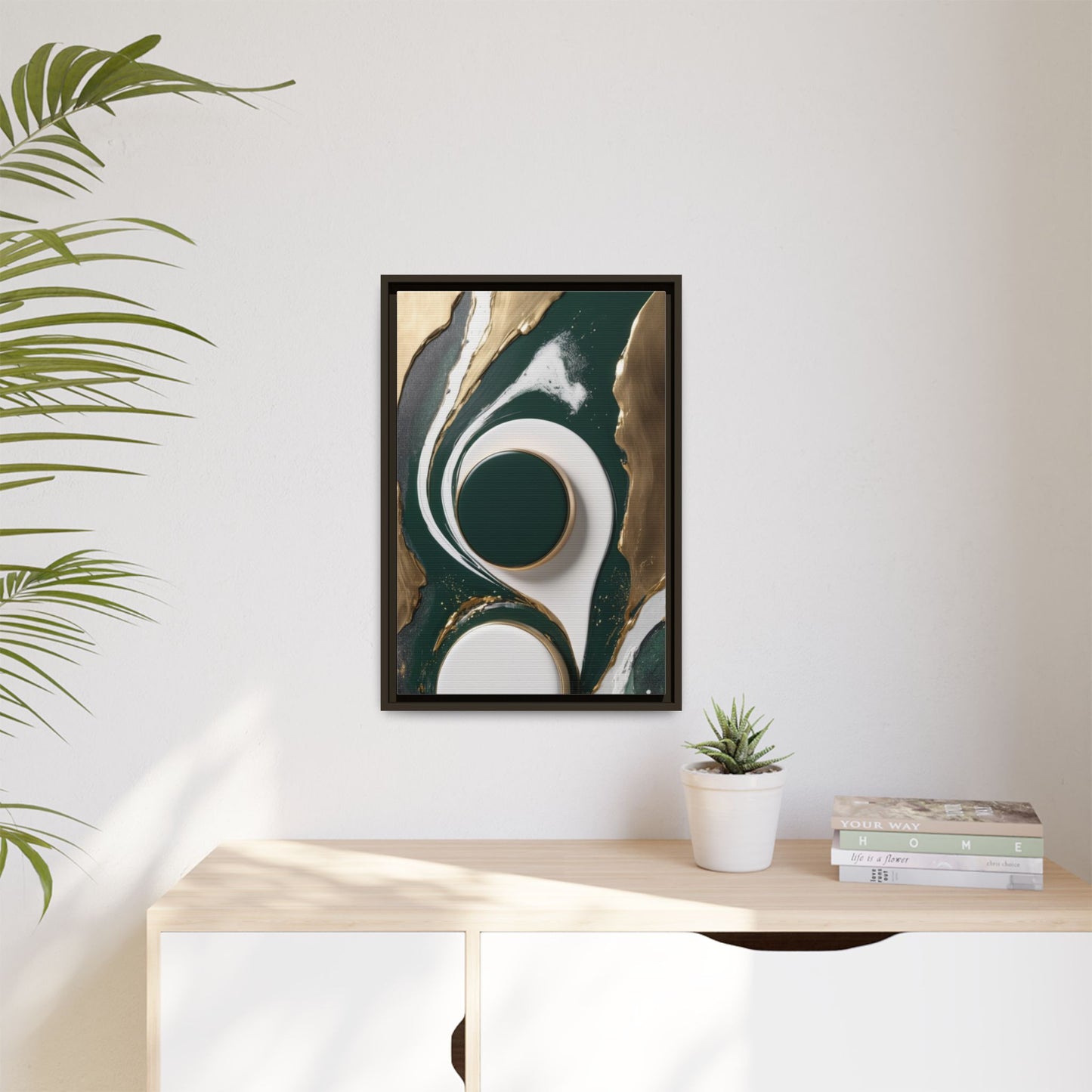 Elegant Abstract Framed Canvas Art - Modern Multi-Color Home Decor