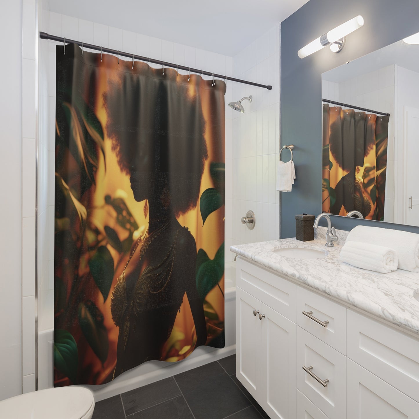 Elegant Silhouette Shower Curtain - Afro-Beauty Home Decor