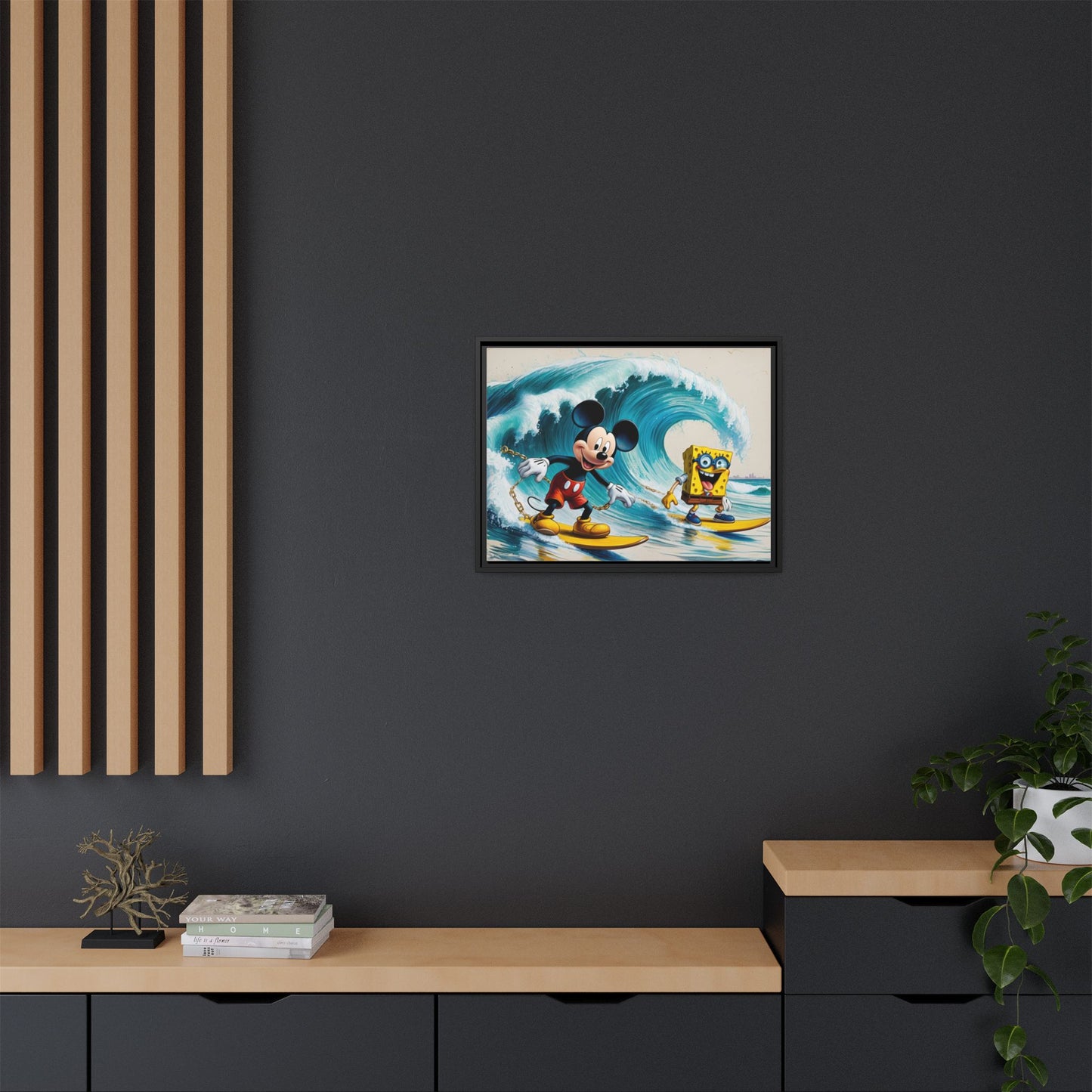 Vibrant Framed Art Print - Bold Floral Fantasy