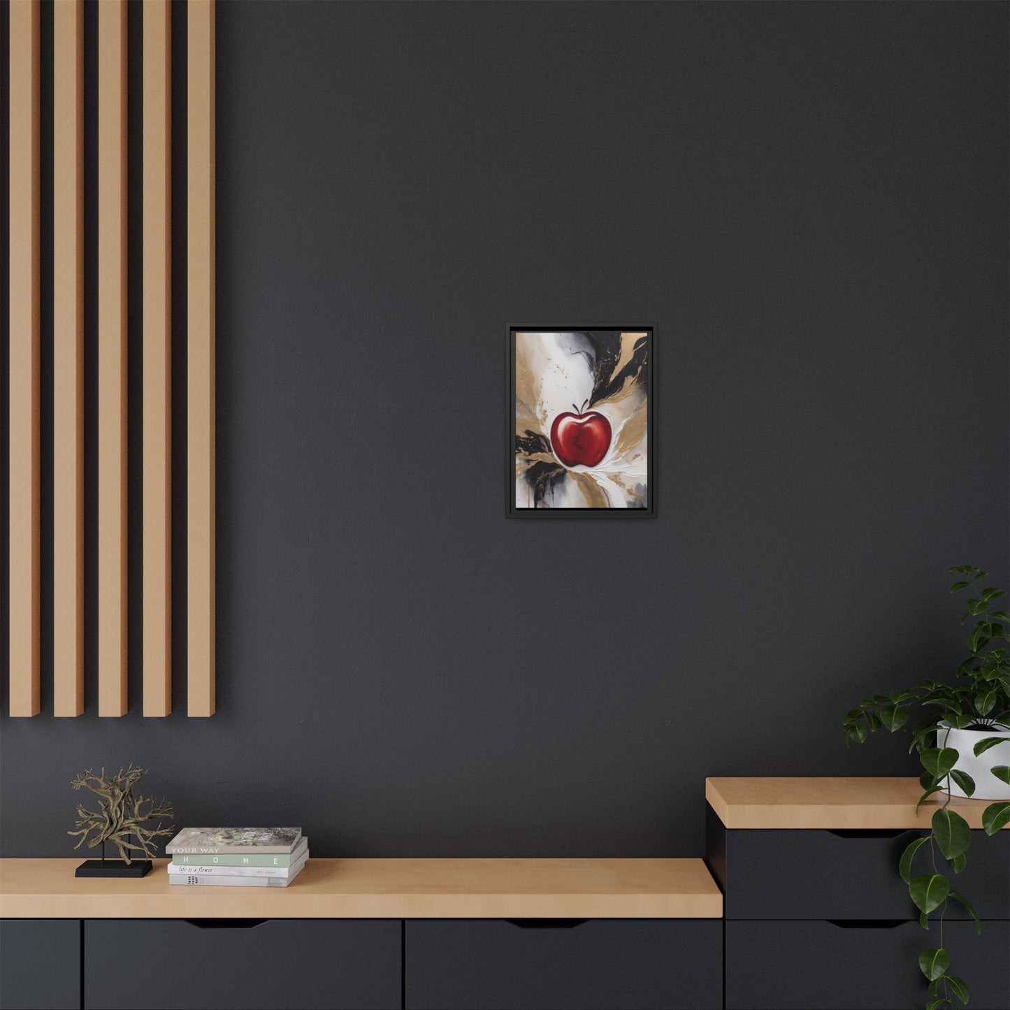 Elegant Apple Canvas Art Print - Framed Wall Decor