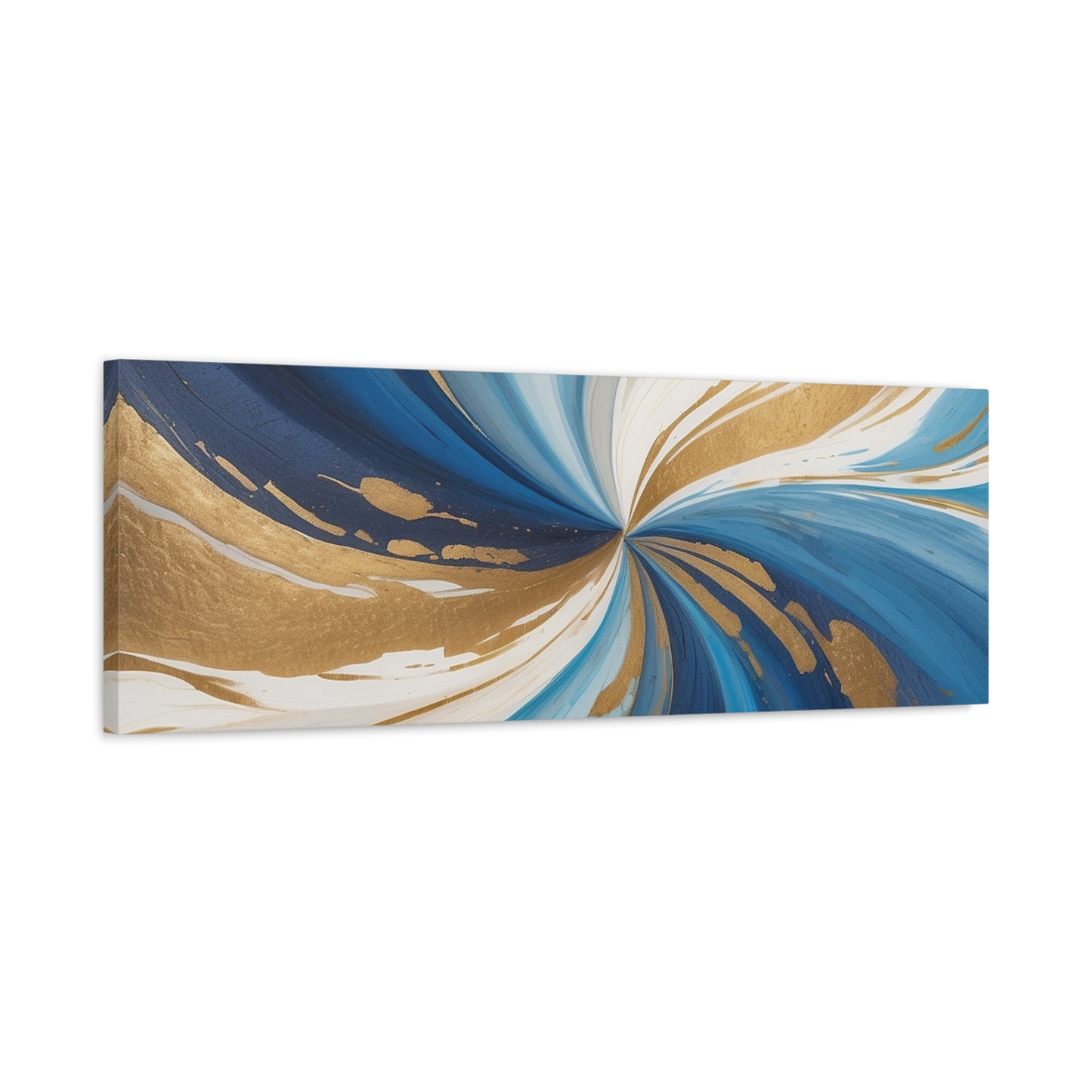 Abstract Blue and Gold Canvas Art - Stretched Matte Print for Home Decor