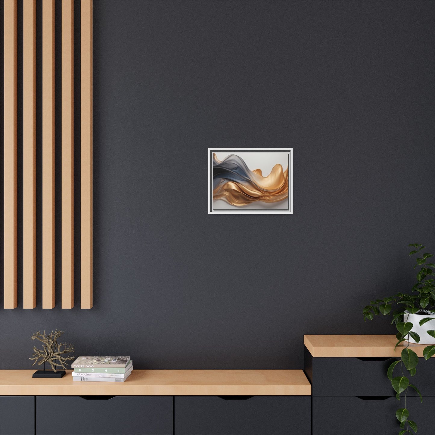 Abstract Matte Canvas Art Print - Framed Multi-color Wall Decor