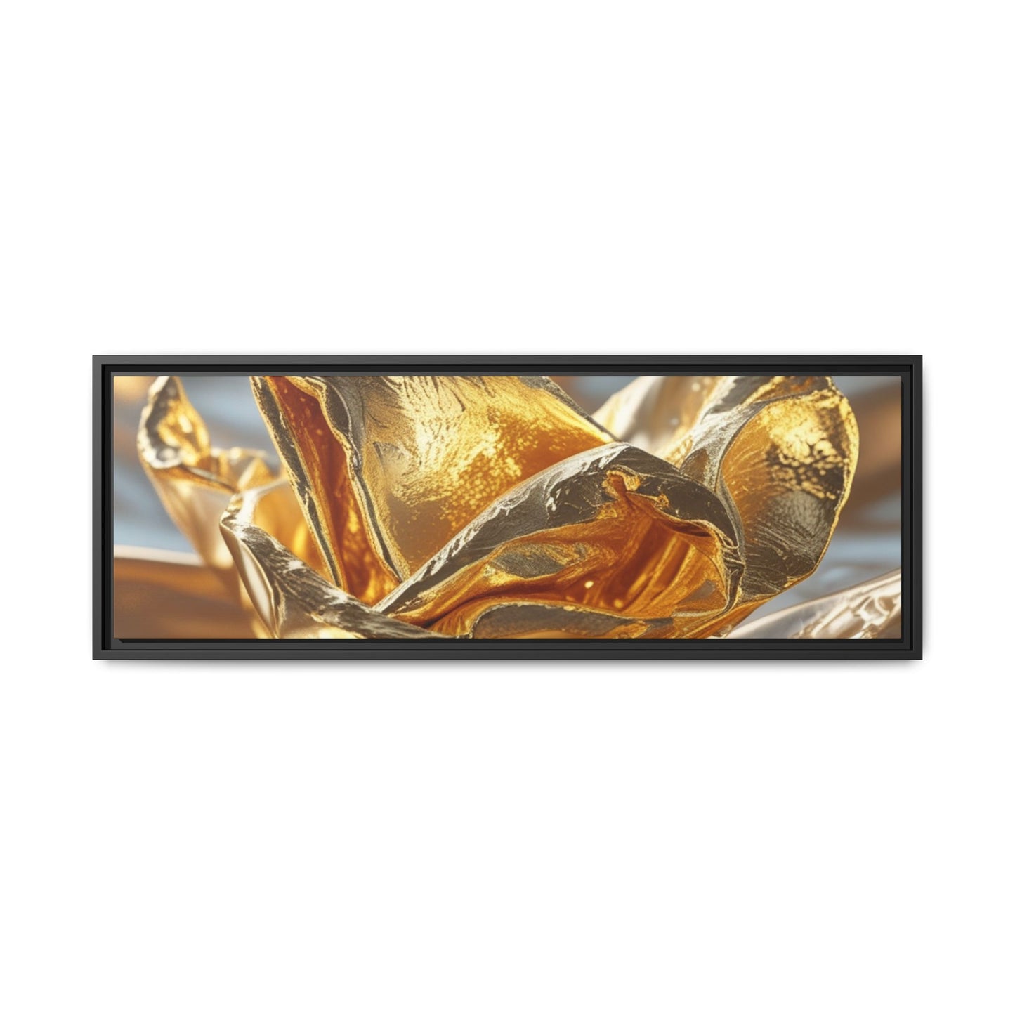 Gold Foil Rose Canvas Art - Elegant Home Decor