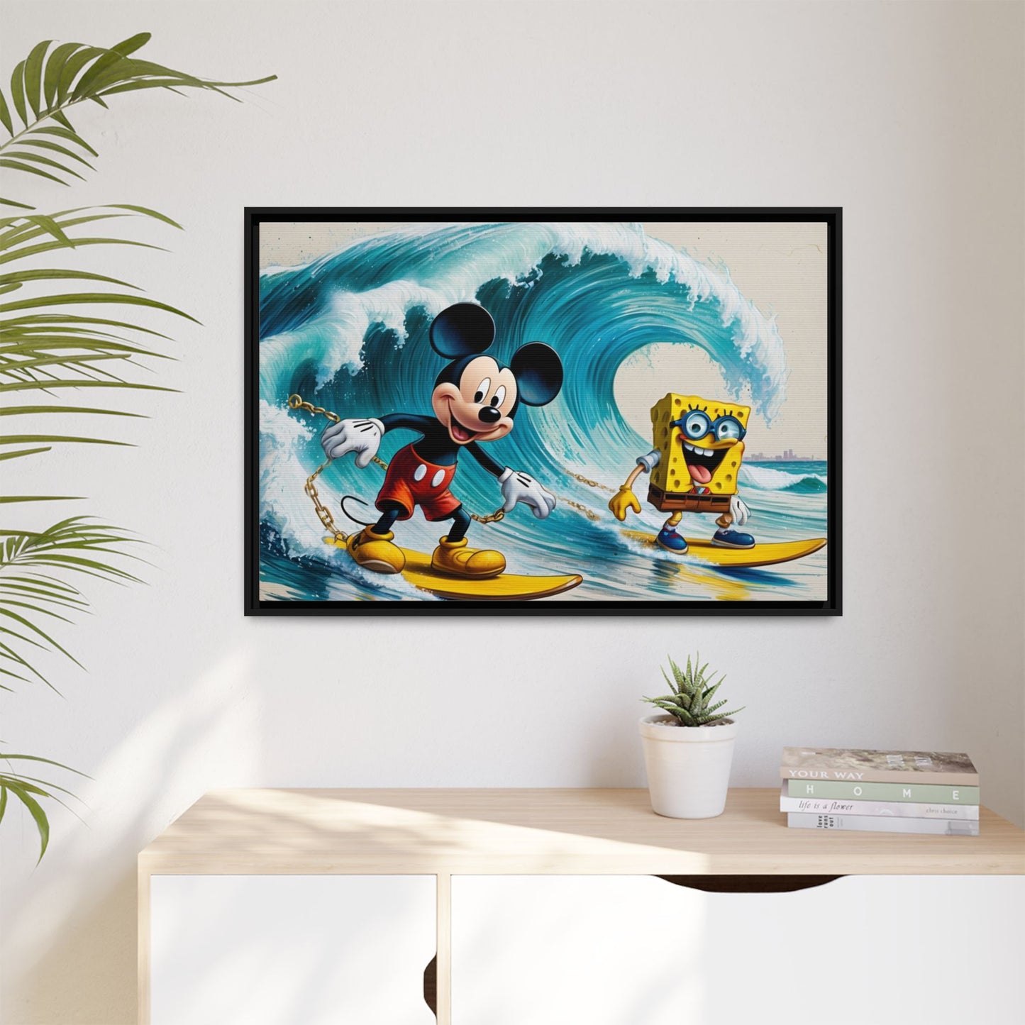 Vibrant Framed Art Print - Bold Floral Fantasy