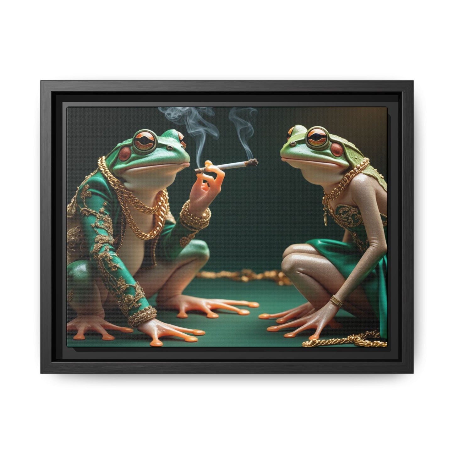 Whimsical Frog Art Print - Framed Canvas for Unique Home Decor