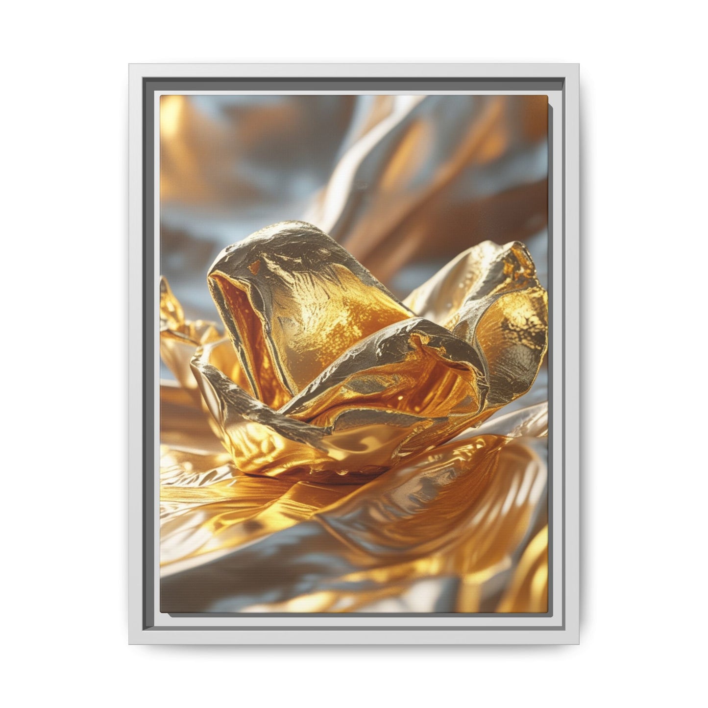 Gold Foil Rose Canvas Art - Elegant Home Decor