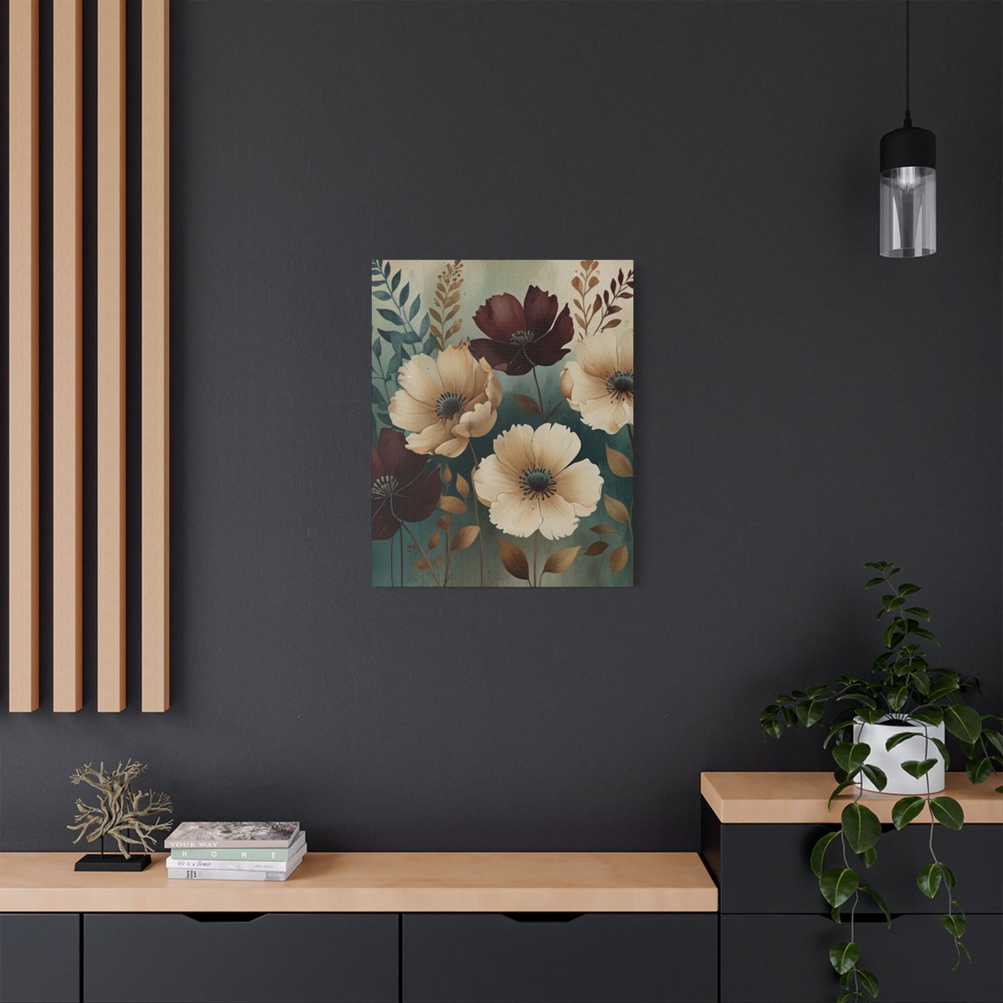 Floral Satin Canvas Art | Nature-Inspired Wall Décor