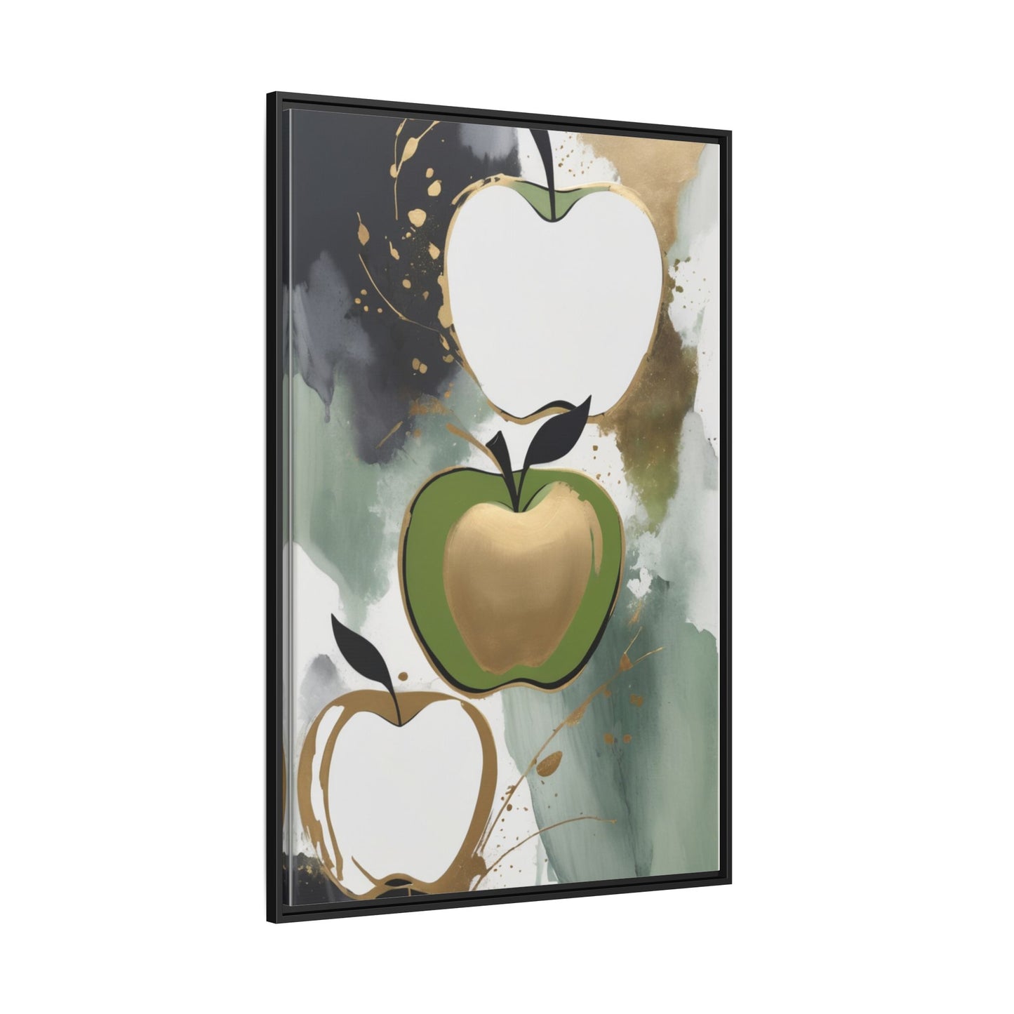 Modern Abstract Apple Canvas Art Print - Colorful Framed Wall Decor