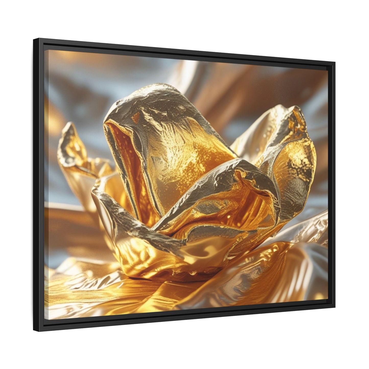 Gold Foil Rose Canvas Art - Elegant Home Decor
