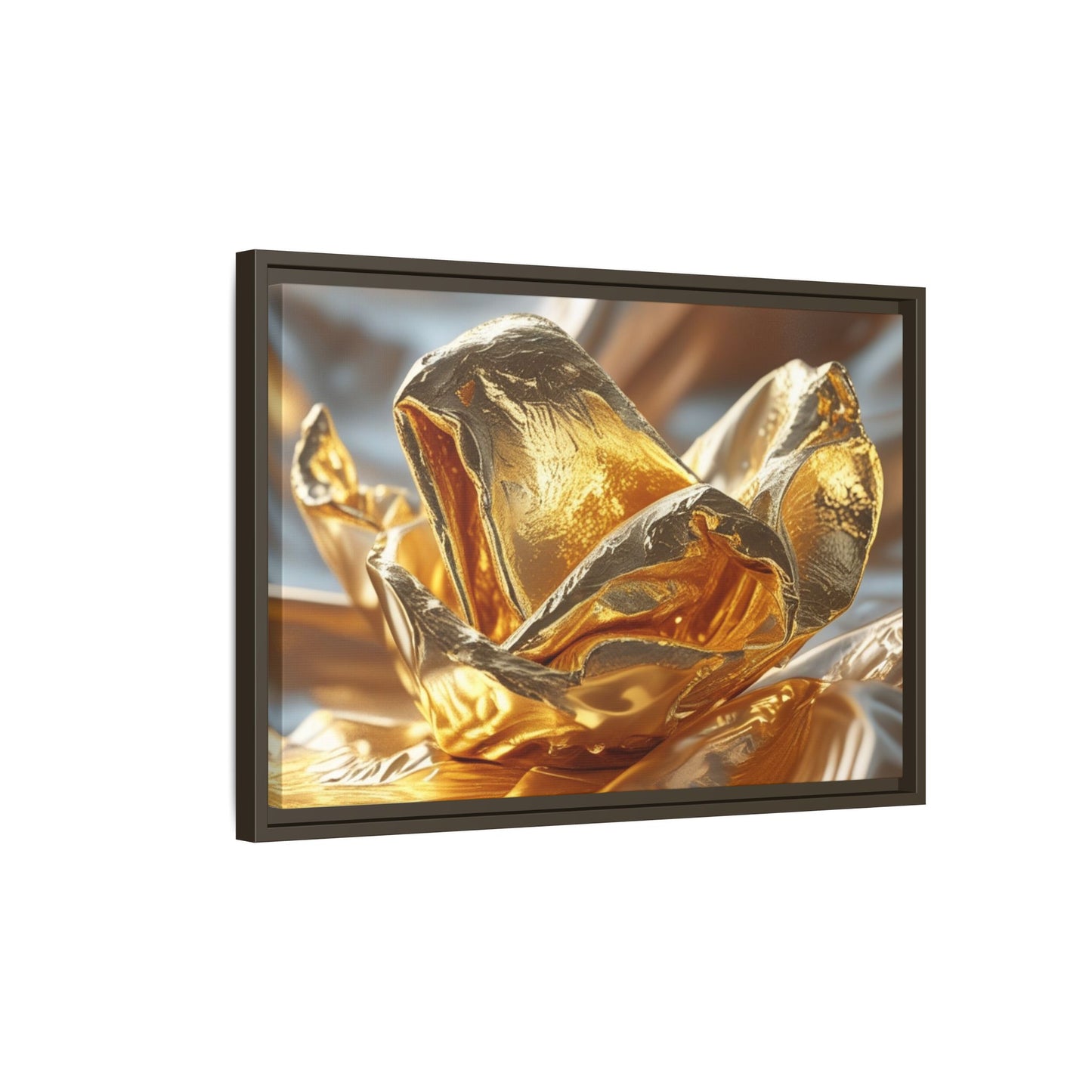 Gold Foil Rose Canvas Art - Elegant Home Decor