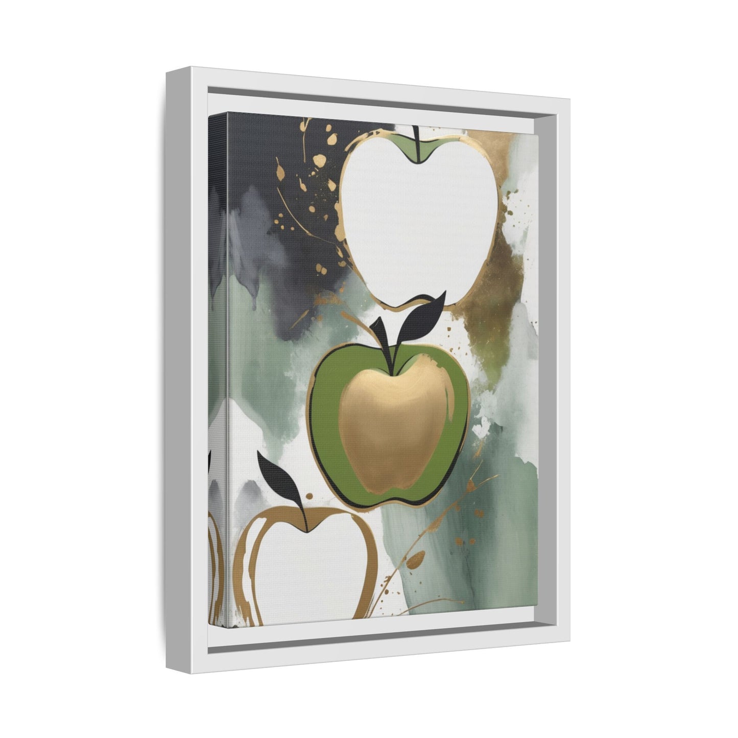 Modern Abstract Apple Canvas Art Print - Colorful Framed Wall Decor