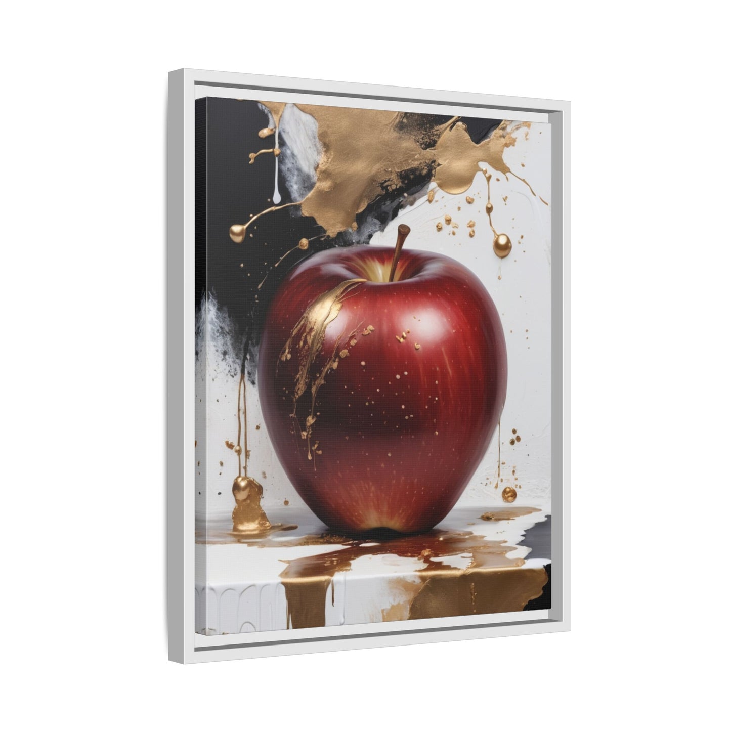 Elegant Apple Art Print - Multi-color Framed Canvas