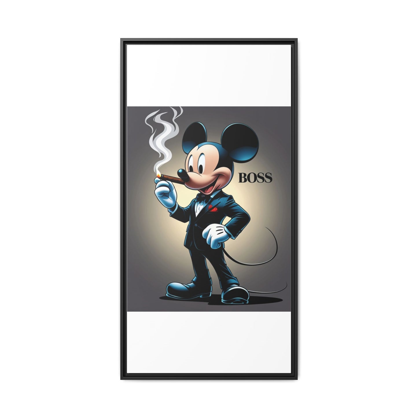 Framed Boss Mickey Mouse Canvas Art - Stylish Wall Decor for Fans