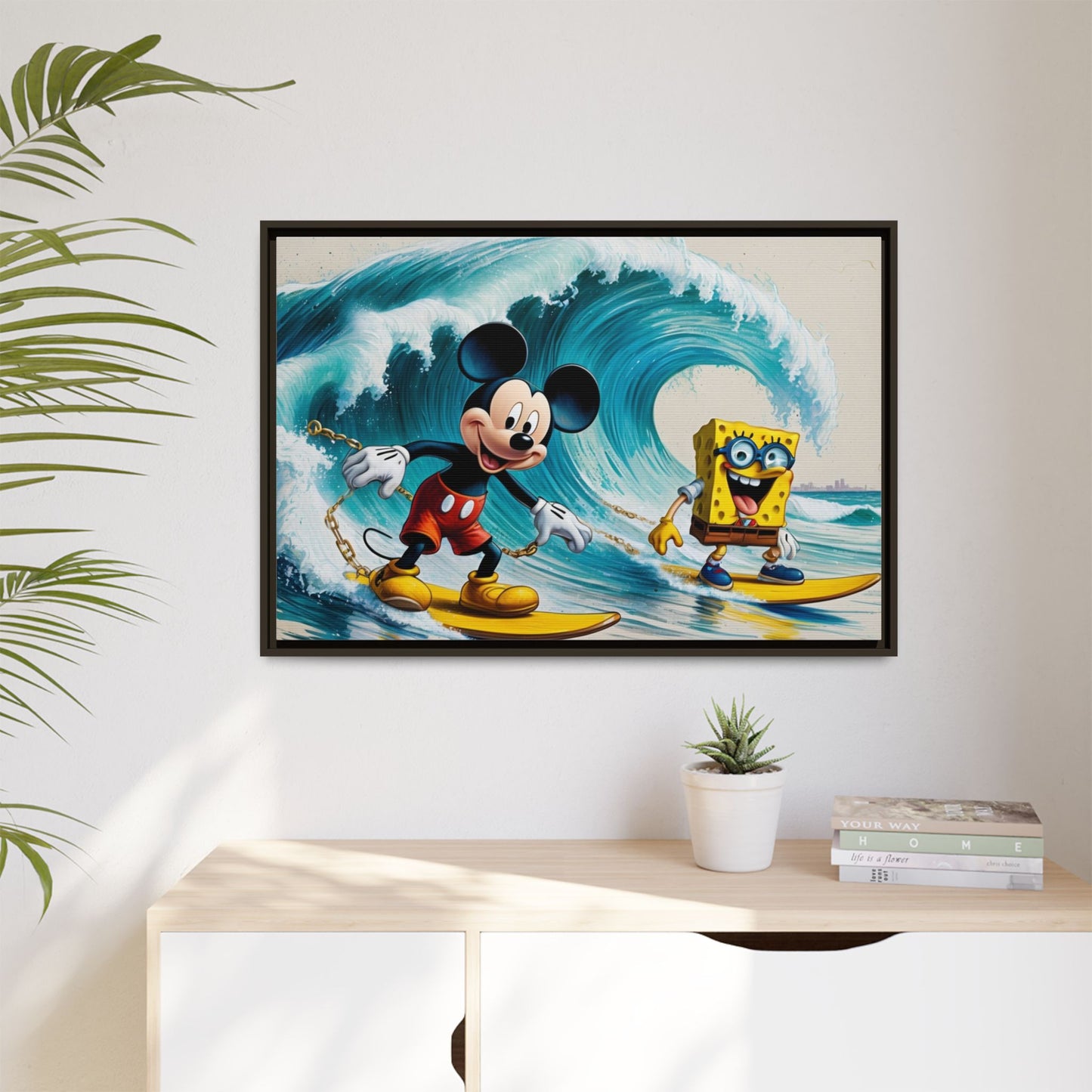 Vibrant Framed Art Print - Bold Floral Fantasy