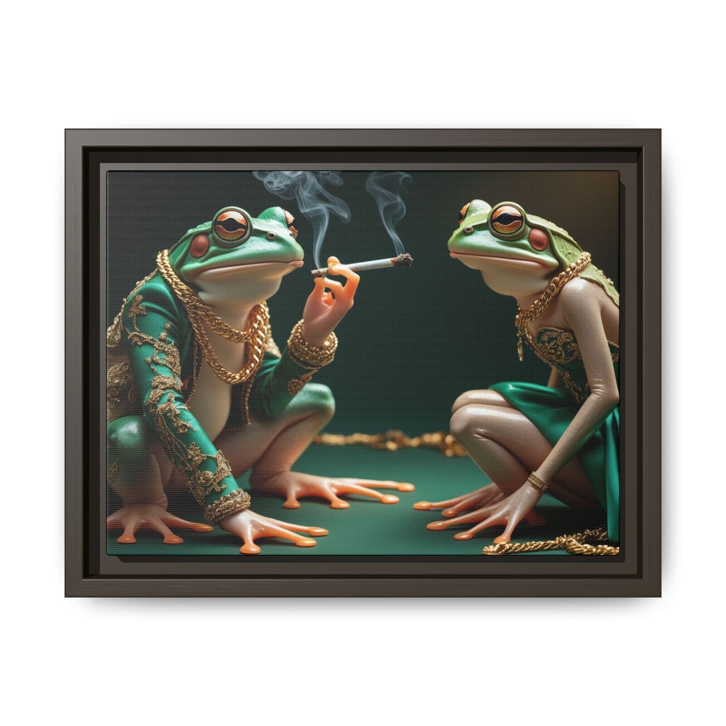 Whimsical Frog Art Print - Framed Canvas for Unique Home Decor
