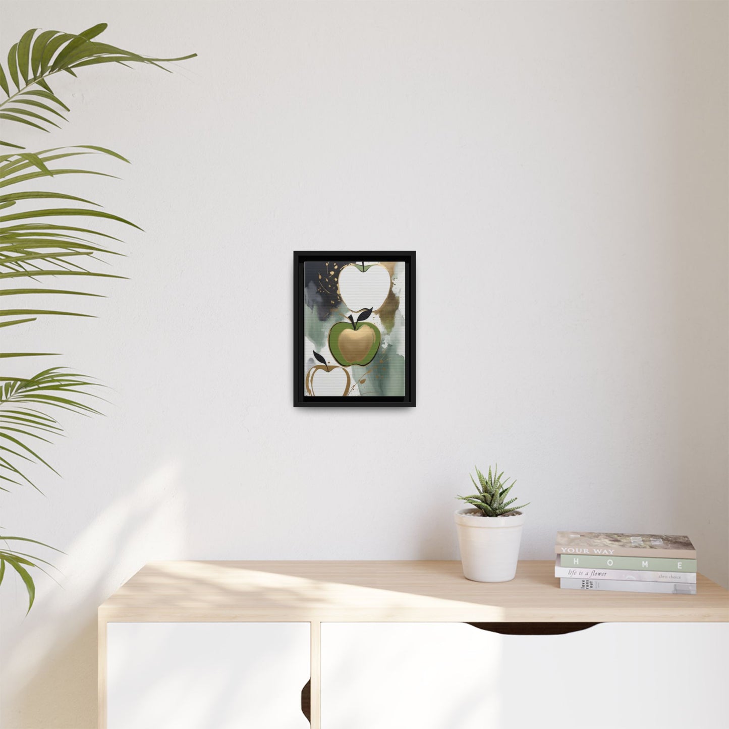 Modern Abstract Apple Canvas Art Print - Colorful Framed Wall Decor