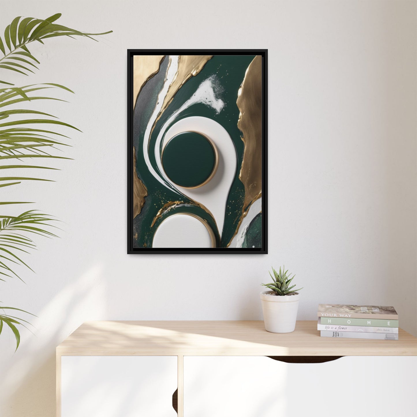Elegant Abstract Framed Canvas Art - Modern Multi-Color Home Decor