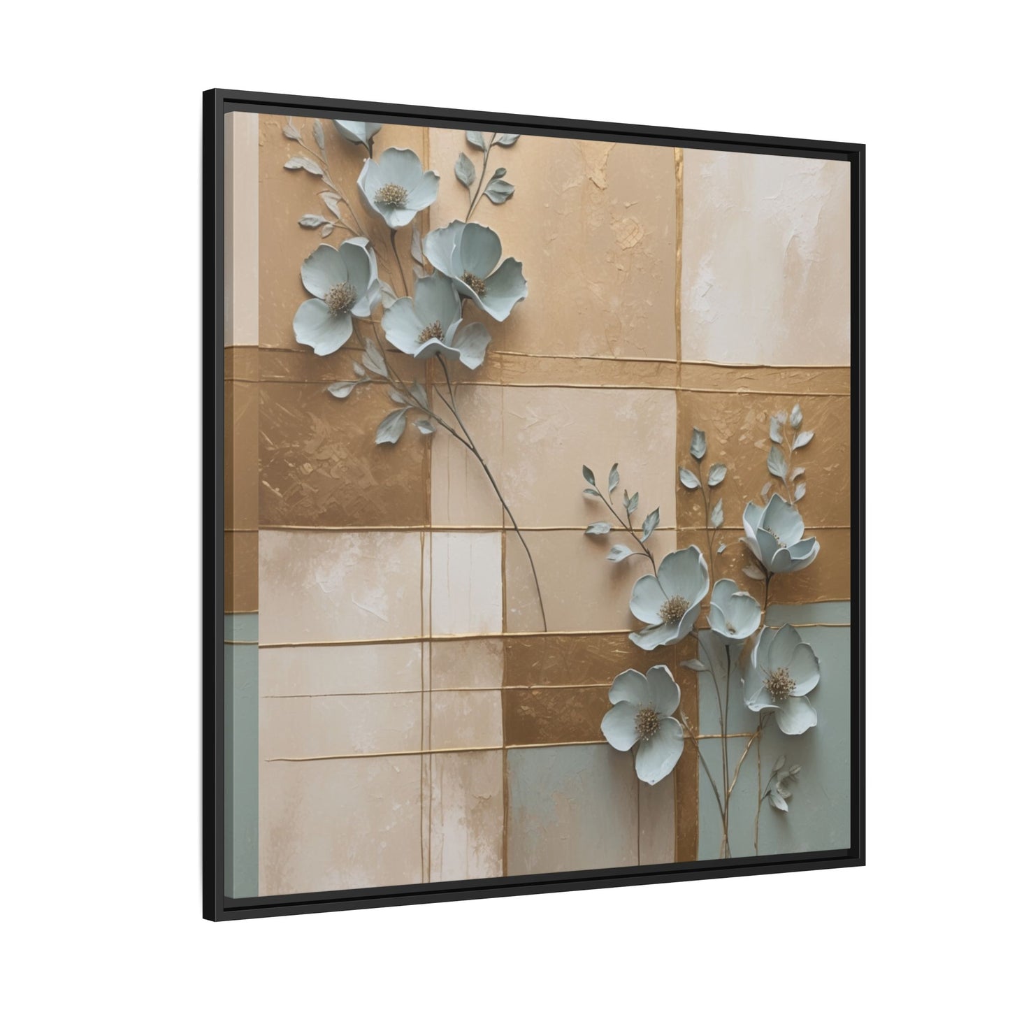 Elegant Floral Wall Art - Framed Matte Canvas Decor