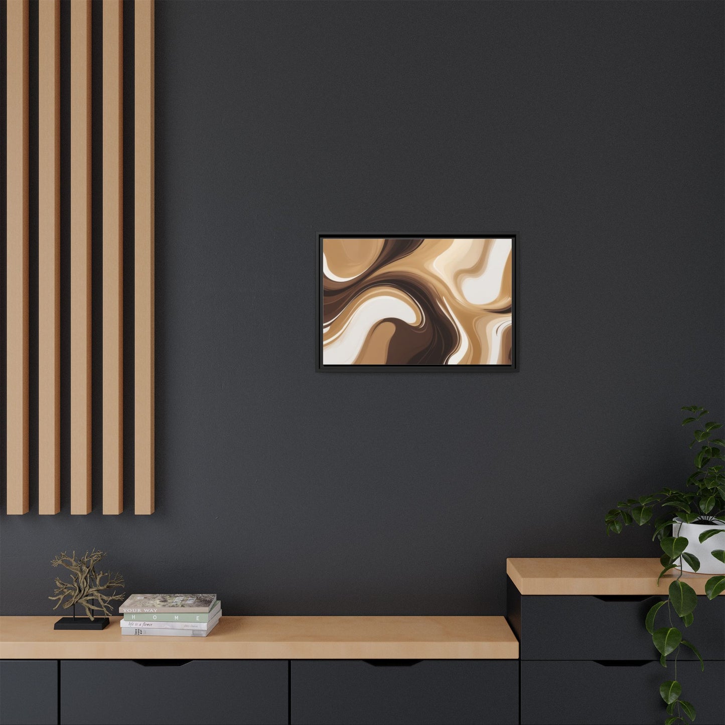 Abstract Wave Framed Canvas Art - Multi-Color Home Decor