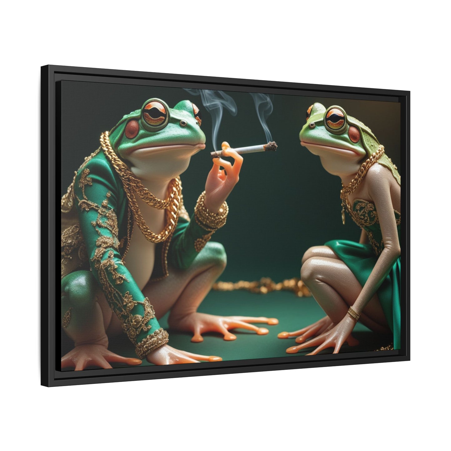 Whimsical Frog Art Print - Framed Canvas for Unique Home Decor