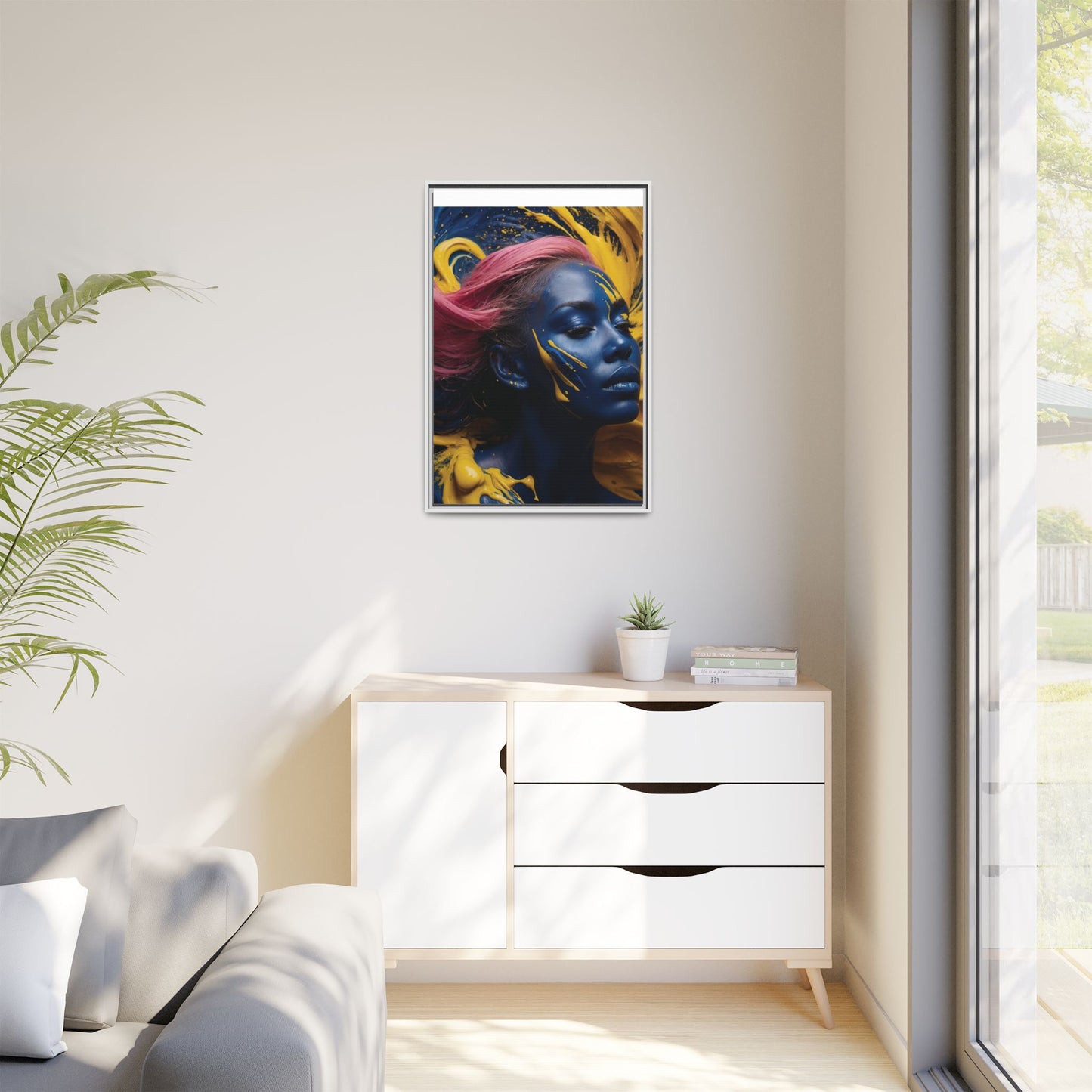 Vibrant Abstract Art Print - Multicolor Framed Canvas Wall Decor