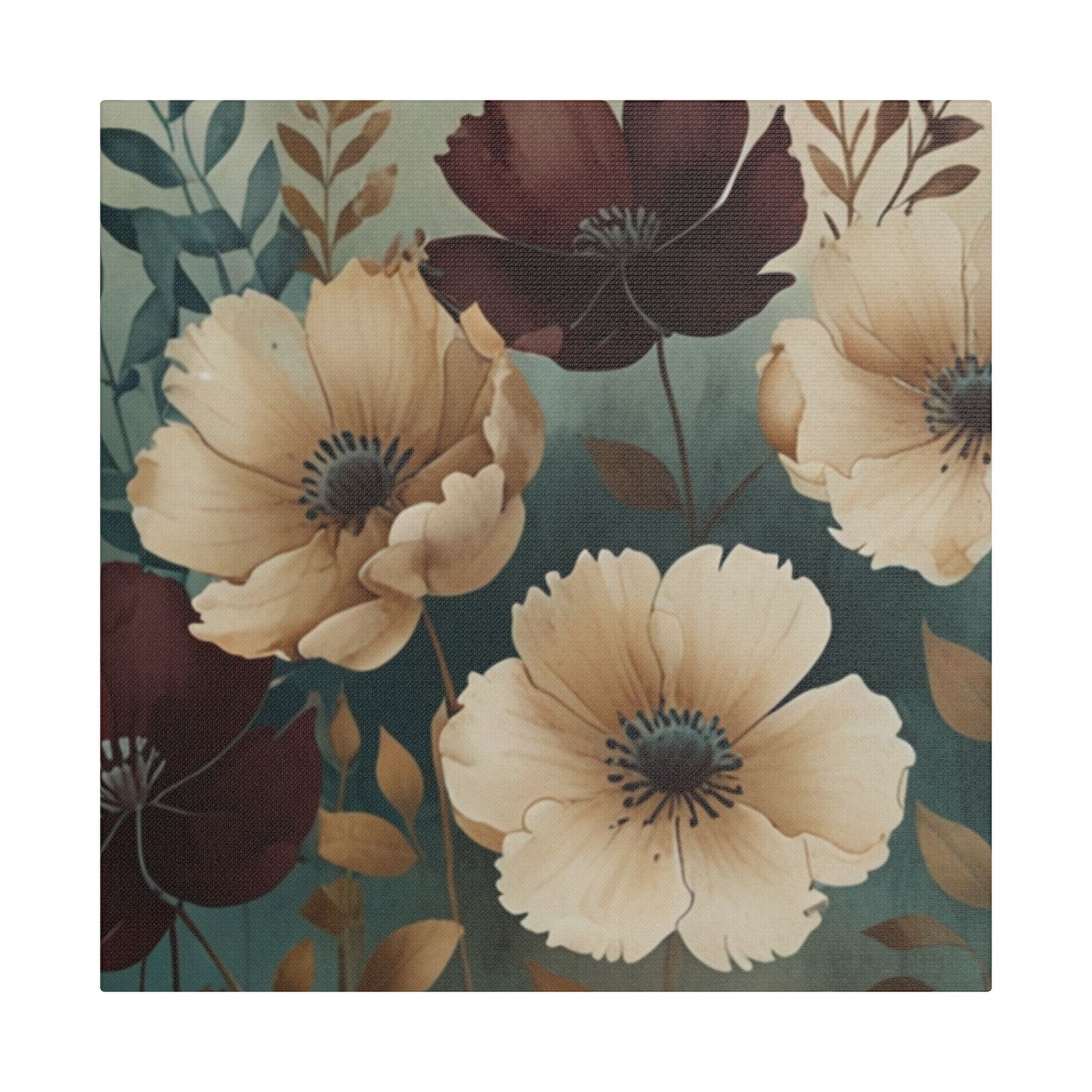 Floral Satin Canvas Art | Nature-Inspired Wall Décor