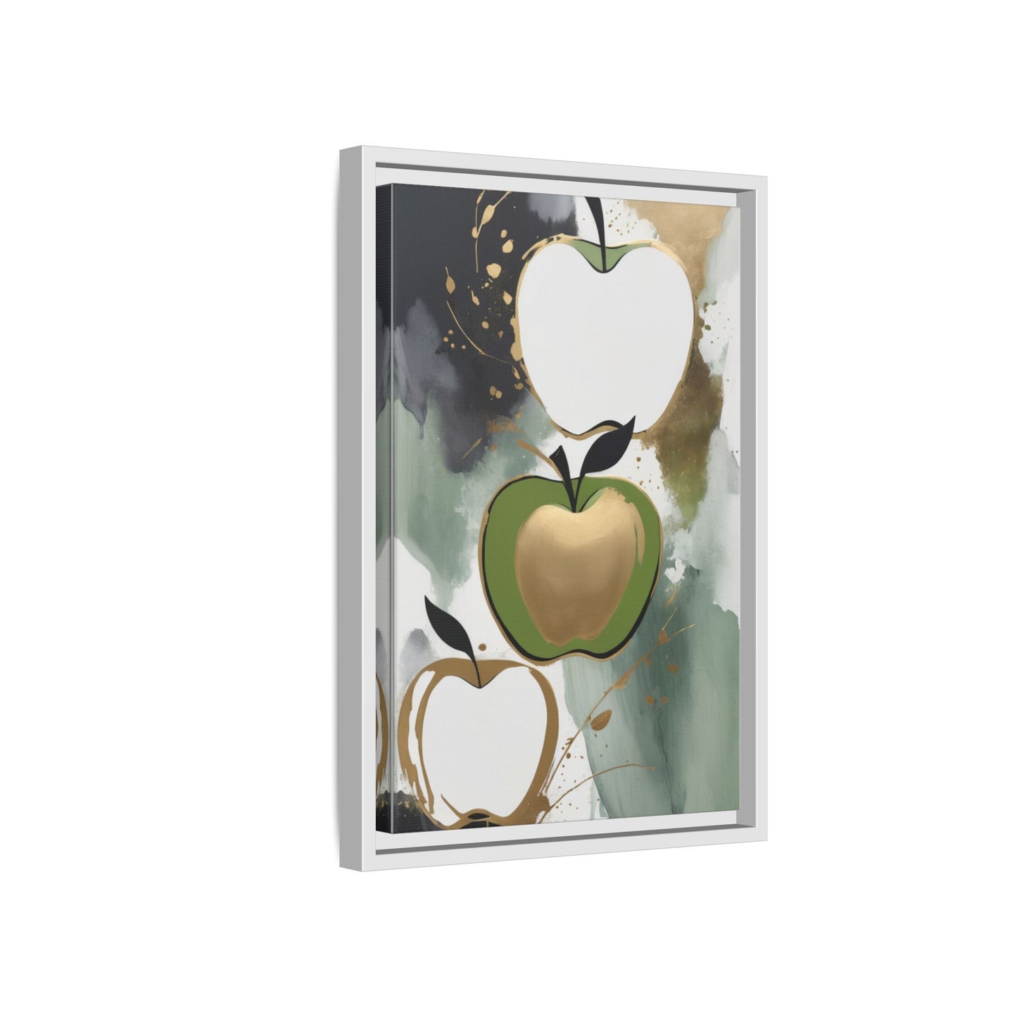 Modern Abstract Apple Canvas Art Print - Colorful Framed Wall Decor