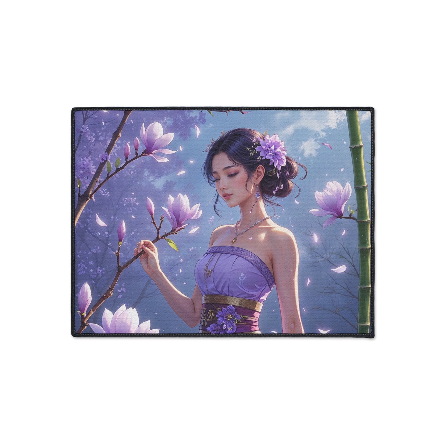 Elegant Floral Heavy Duty Floor Mat – Serenity in Design