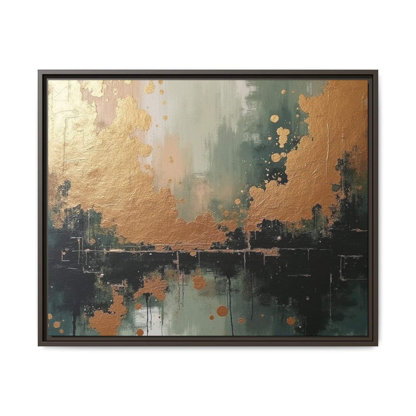 Elegant Matte Canvas Wall Art - Multi-Color Abstract Framed Decor