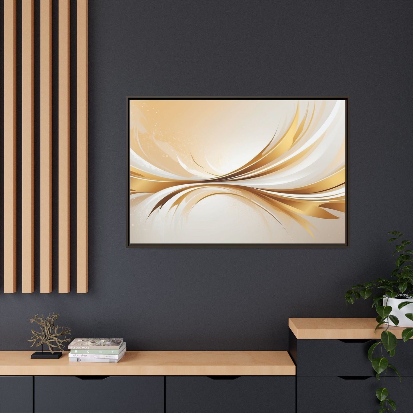 Modern Abstract Wall Art - Framed Matte Canvas Decor