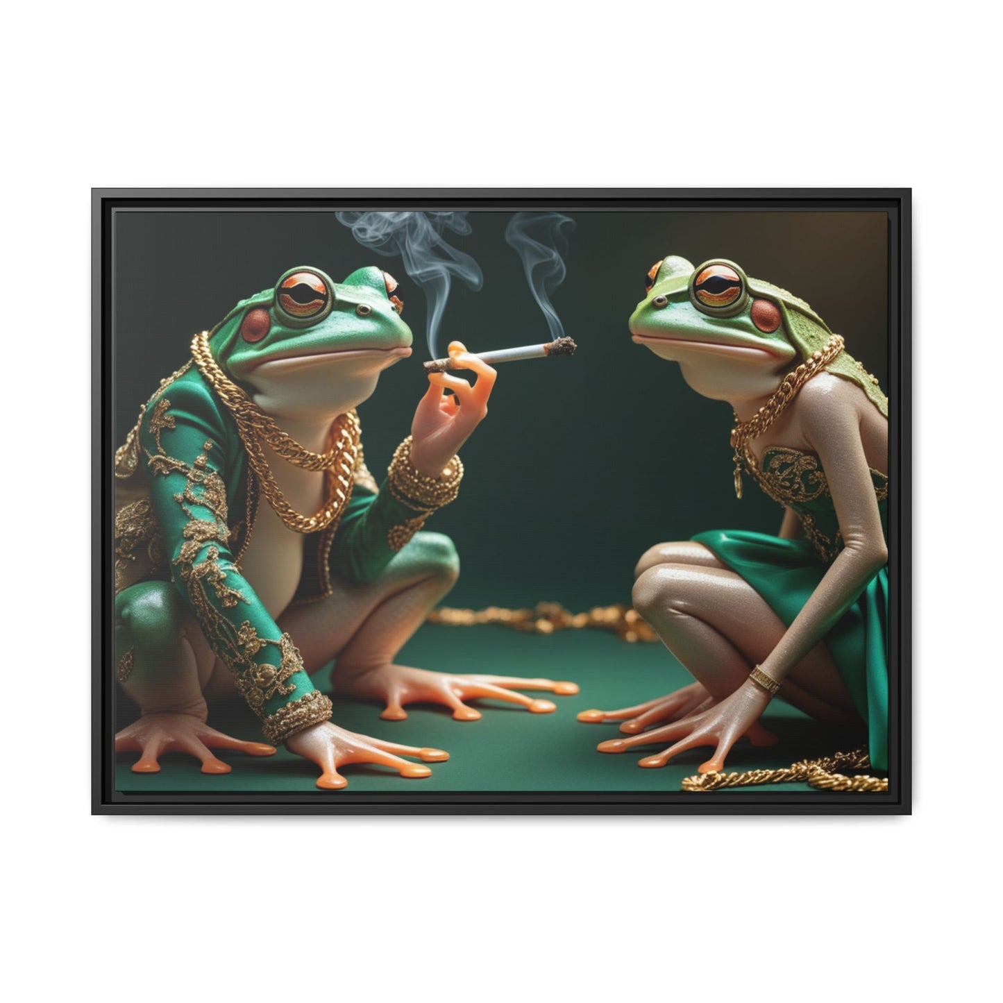 Whimsical Frog Art Print - Framed Canvas for Unique Home Decor