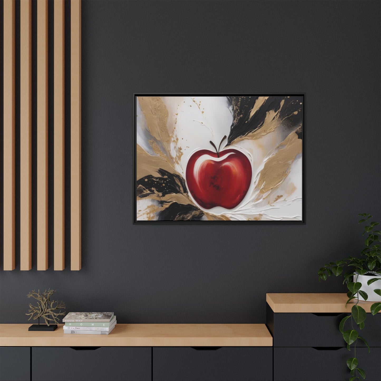 Elegant Apple Canvas Art Print - Framed Wall Decor