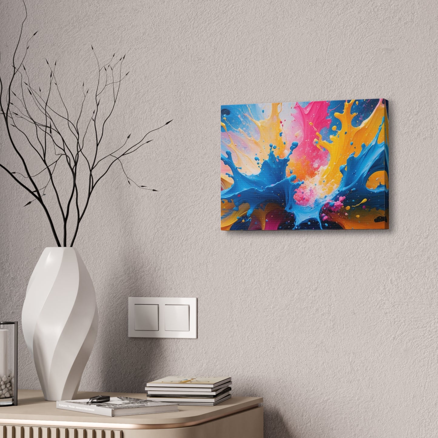 Vibrant Abstract Canvas Art - Colorful Splash Wall Decor