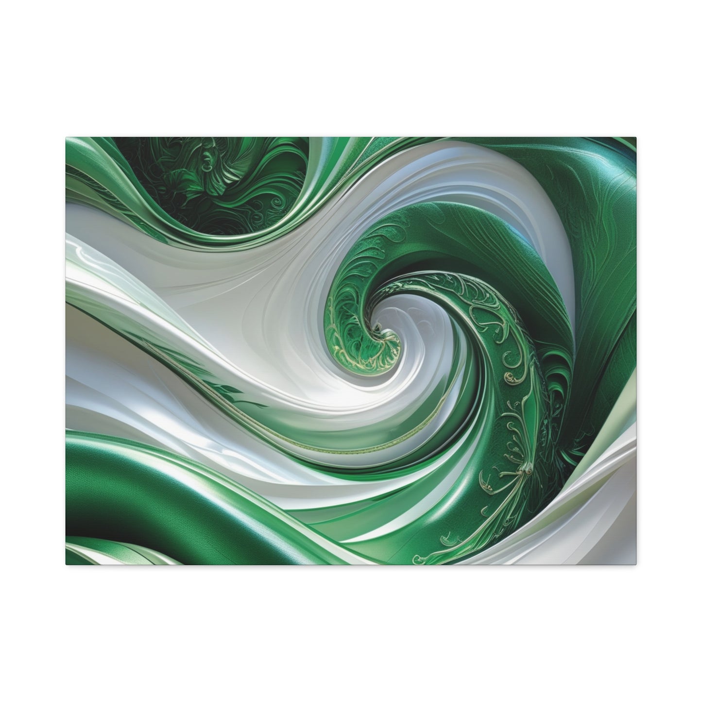 Abstract Green Swirl Canvas Wall Art - Contemporary Home Decor