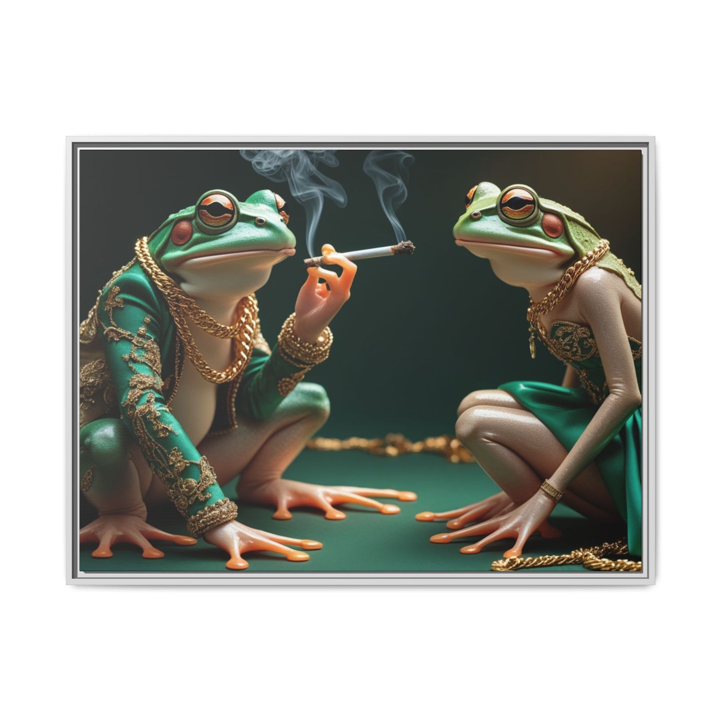 Whimsical Frog Art Print - Framed Canvas for Unique Home Decor