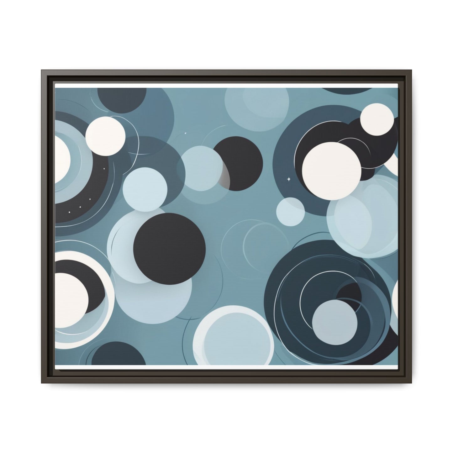 Modern Abstract Framed Canvas Art - Multi-Color Circles Decoration