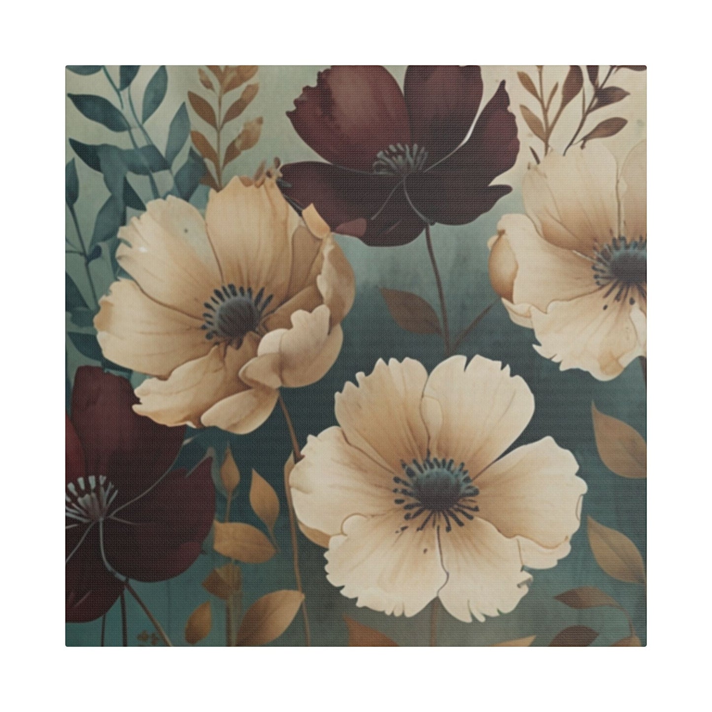 Floral Satin Canvas Art | Nature-Inspired Wall Décor