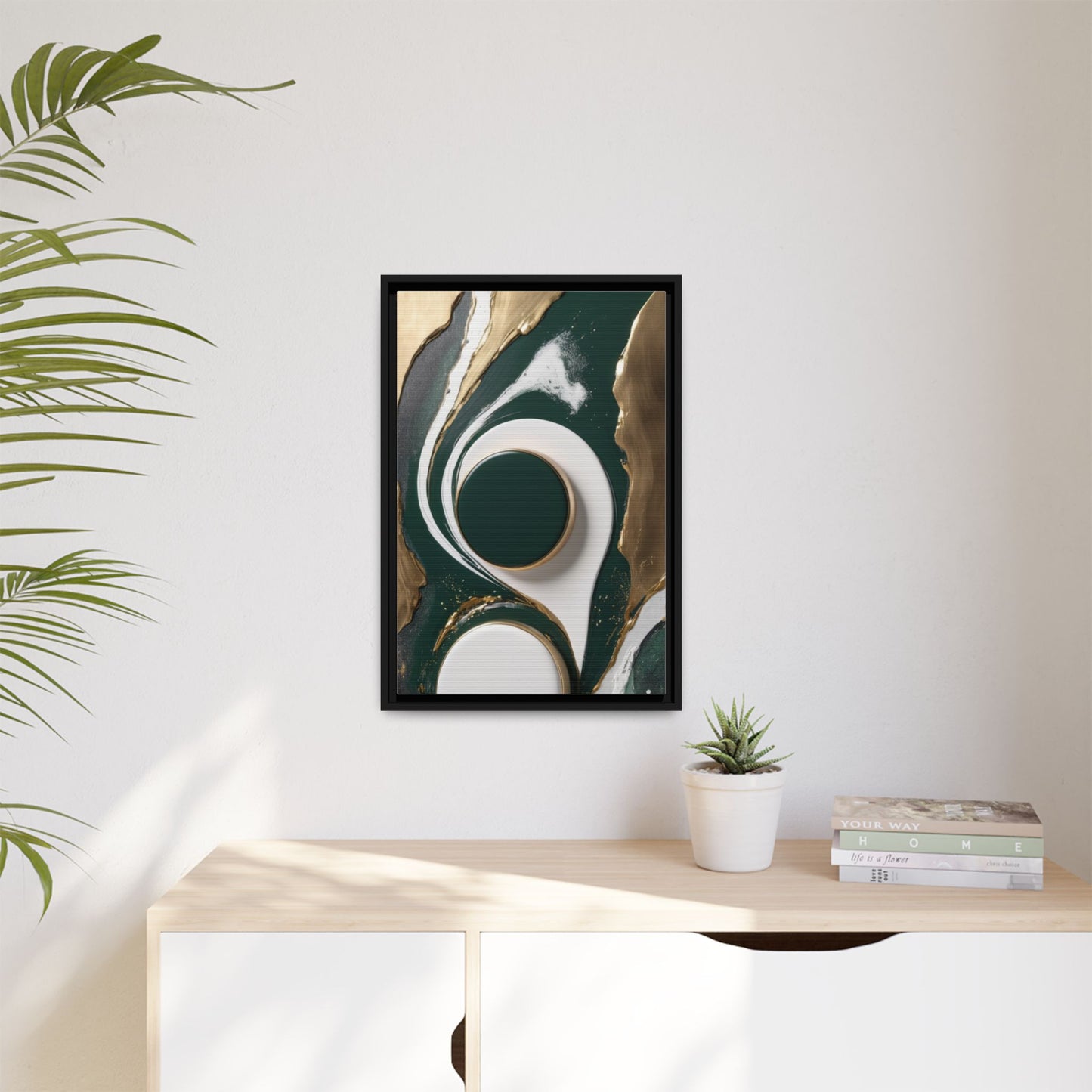 Elegant Abstract Framed Canvas Art - Modern Multi-Color Home Decor