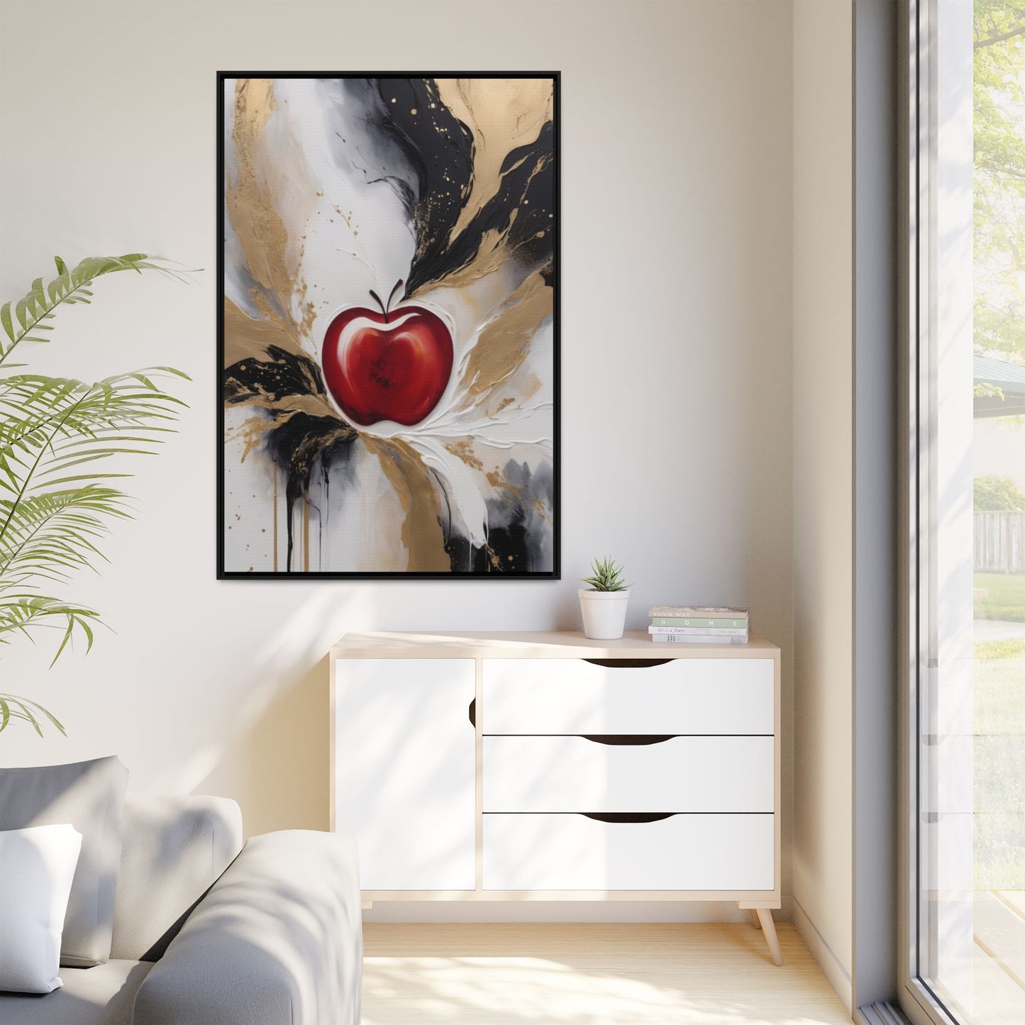 Elegant Apple Canvas Art Print - Framed Wall Decor