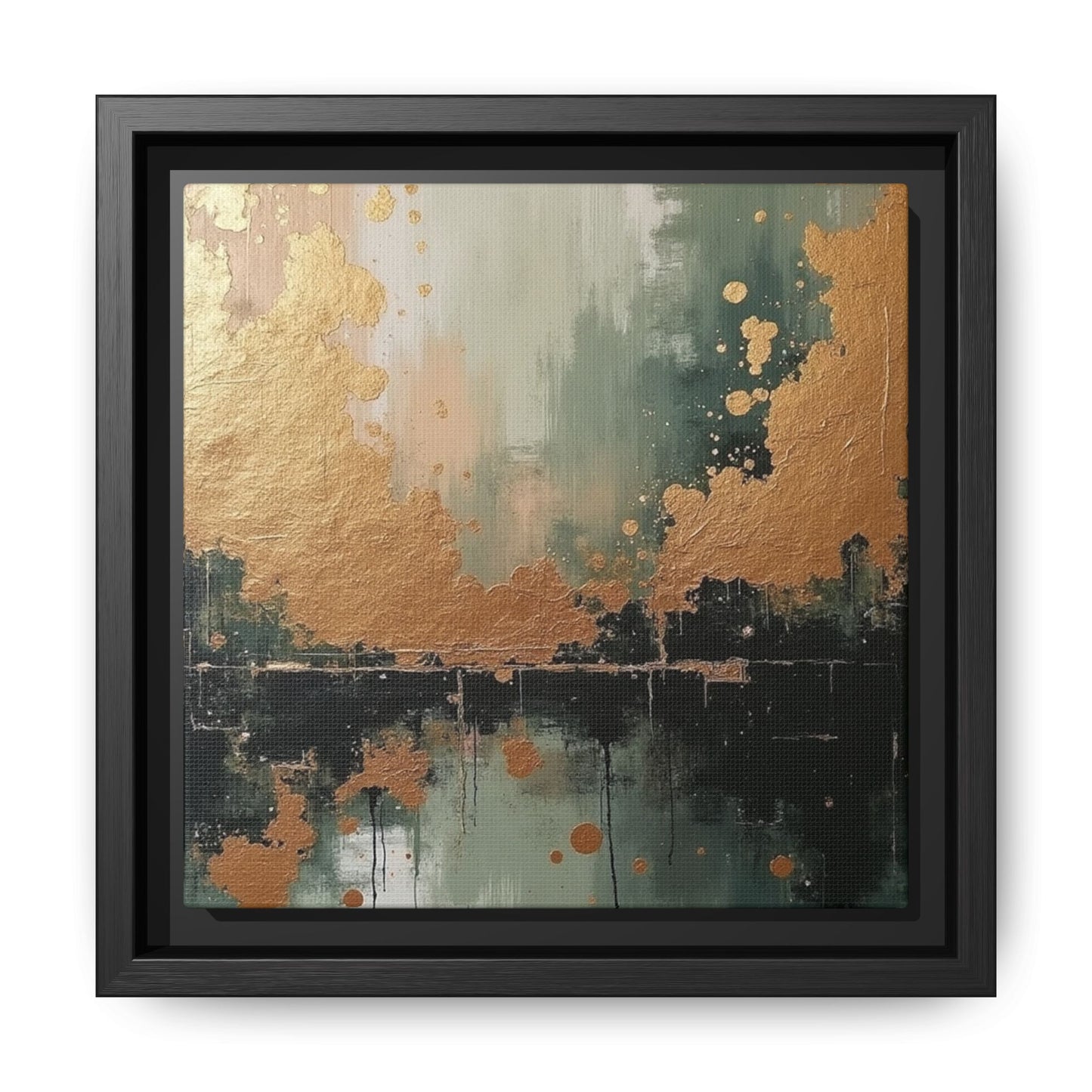 Elegant Matte Canvas Wall Art - Multi-Color Abstract Framed Decor