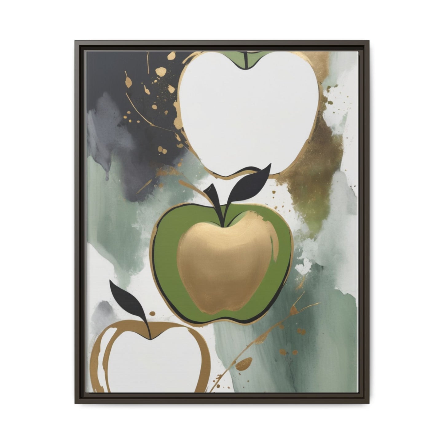 Modern Abstract Apple Canvas Art Print - Colorful Framed Wall Decor
