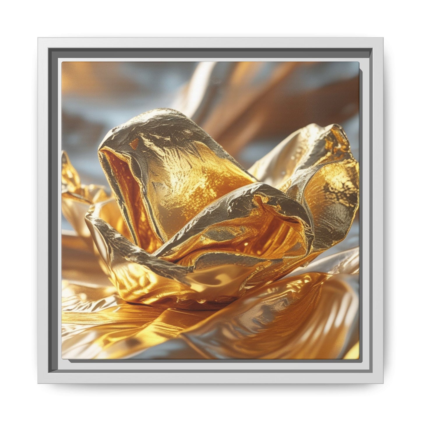Gold Foil Rose Canvas Art - Elegant Home Decor