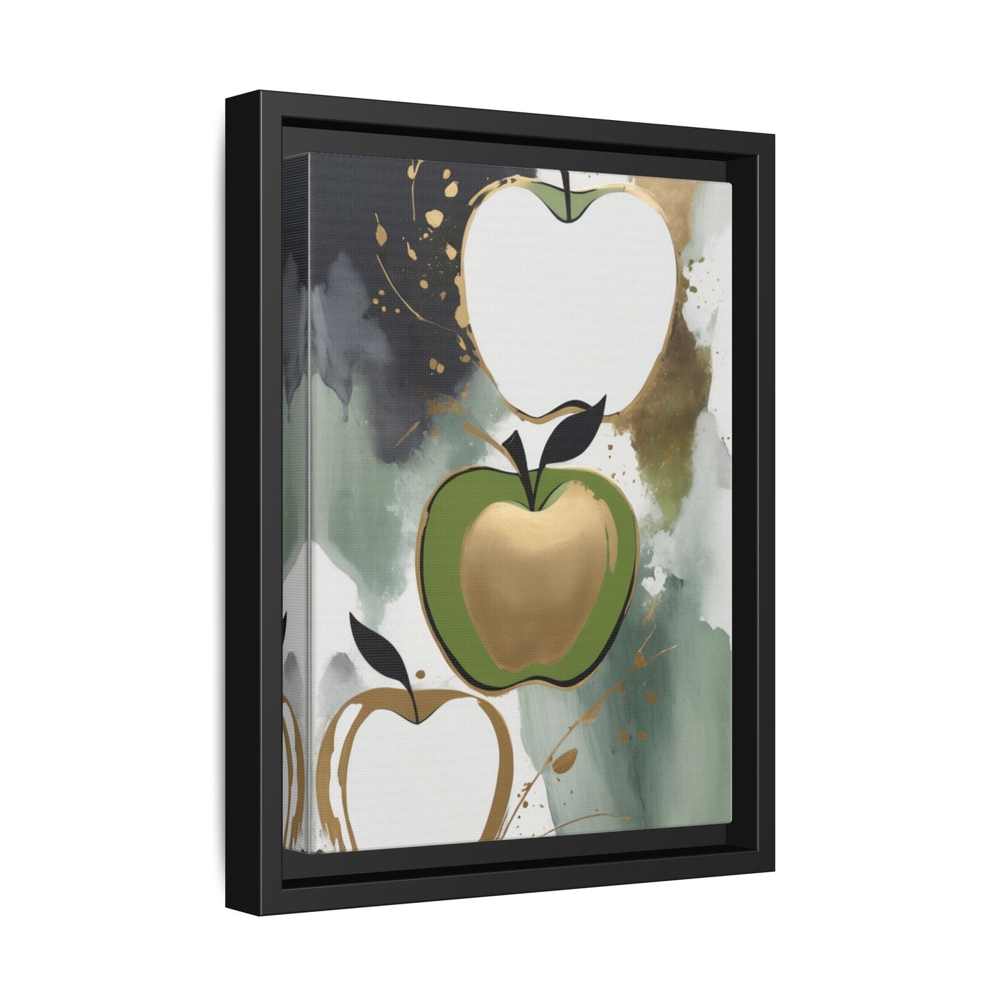 Modern Abstract Apple Canvas Art Print - Colorful Framed Wall Decor