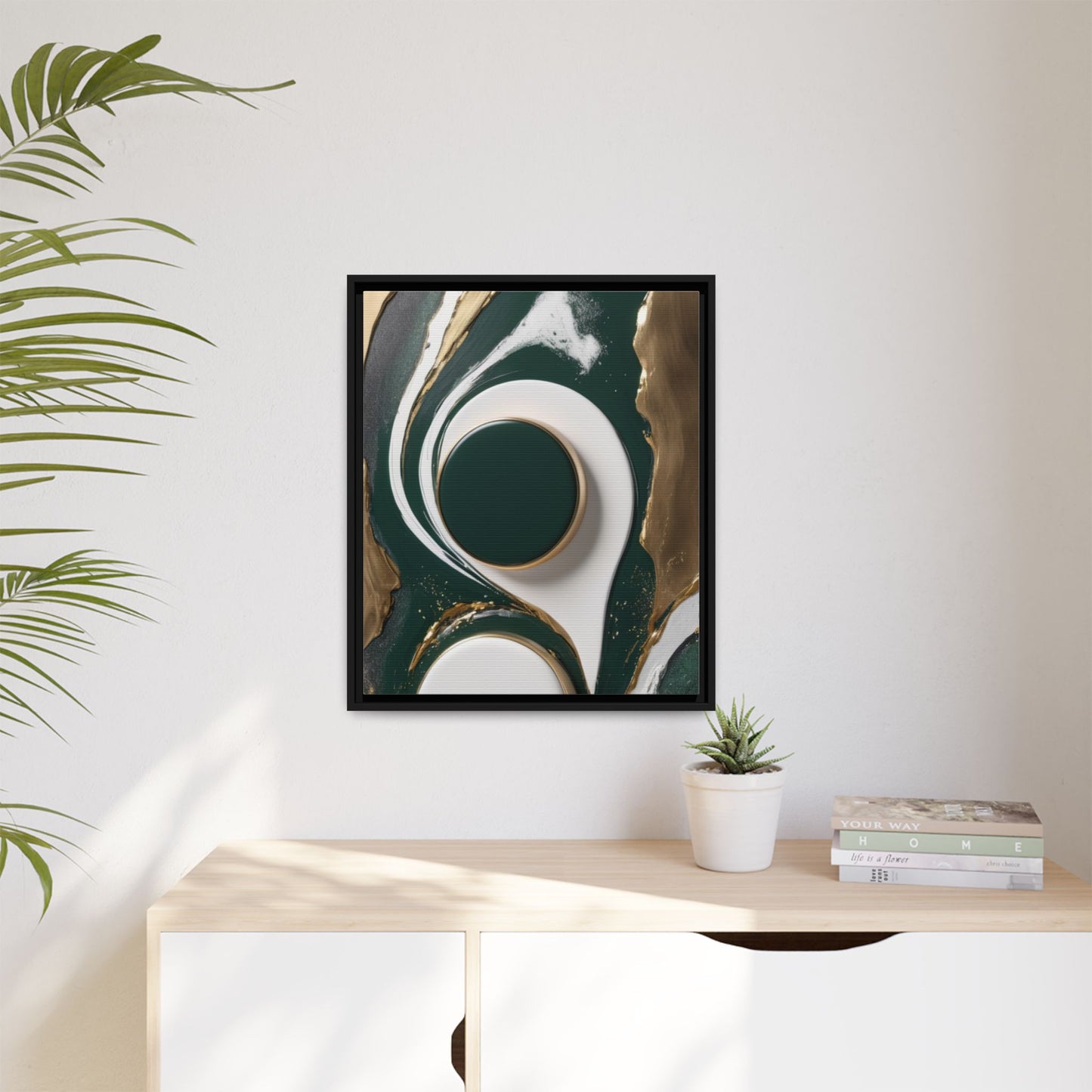 Elegant Abstract Framed Canvas Art - Modern Multi-Color Home Decor