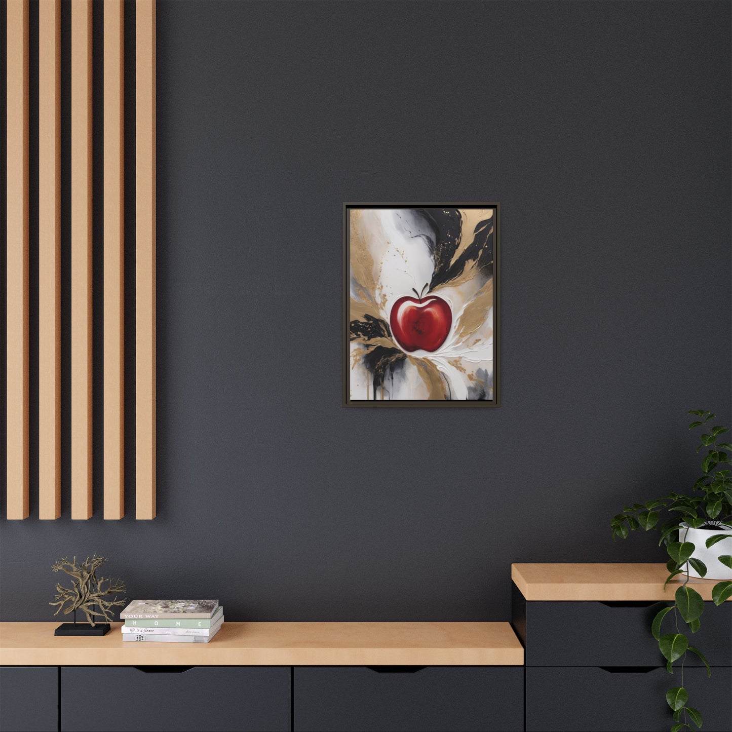 Elegant Apple Canvas Art Print - Framed Wall Decor