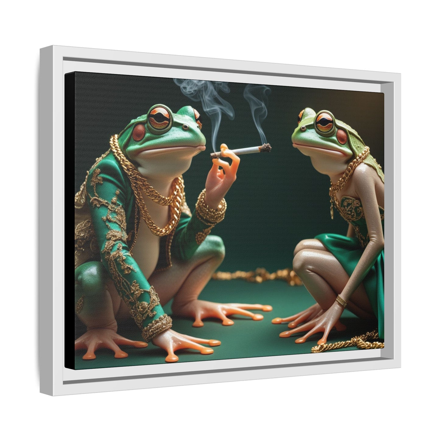 Whimsical Frog Art Print - Framed Canvas for Unique Home Decor