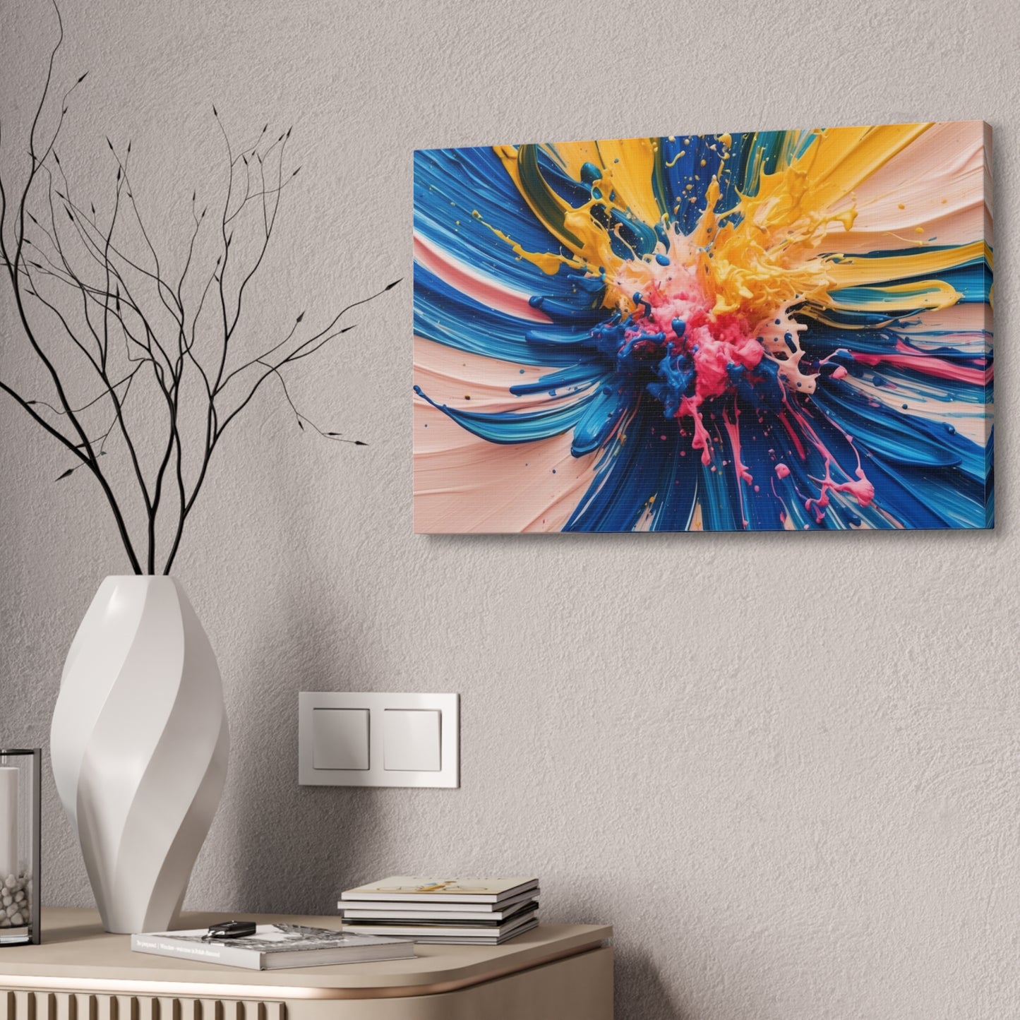 Vibrant Abstract Canvas Art - Color Explosion Wall Decor